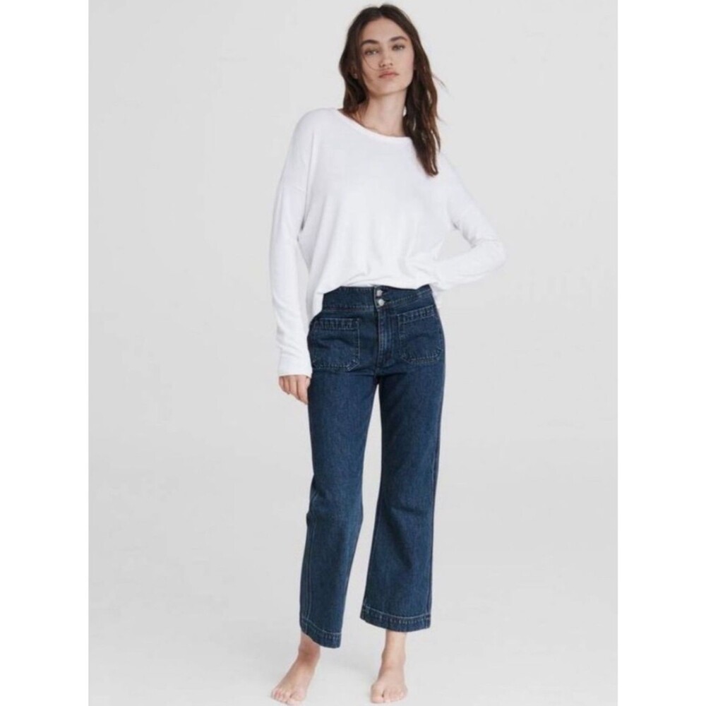 Rag & Bone Size 25 Naval Crop Sailor Jeans Jeans Pearson Dark Wash 100% Cotton